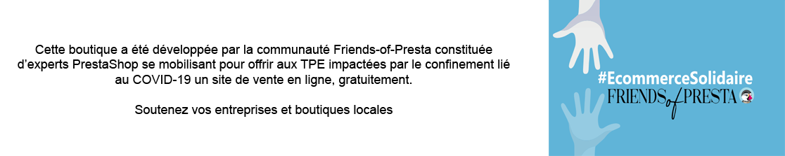 e-commerce solidaire par Friends of Presta : votre site e-commerce offert e-commerce solidaire par Friends of Presta : votre site e-commerce offert